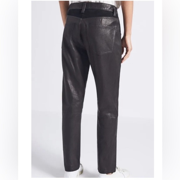 CURRENT ELLIOTT Utility Slouchy Genuine Leather Pants - Black - Size 27 NWT $998 - Picture 6 of 6